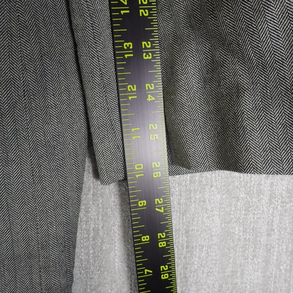 Lauren Ralph Lauren Blazer 48L Gray Herringbone Silk Wool Classic Sport Coat Men